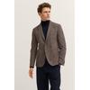 Sakko BUGATTI "Modern Fit", Herren, Gr. 56, 390, braun, 52% Polyester, 36% Baumwolle, 12% Viskose, unifarben, casual, normal, Langarm Manschette, Sakkos, Jersey Stretch mit Taschen
