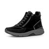 Sneaker GABOR ROLLINGSOFT, Damen, Gr. 38,5, grau (schwarz, anthrazit), Ziegenveloursleder, Nubukleder, sportlich, Schuhe, Sneakerboots, Schnürboots mit Wechselfußbett