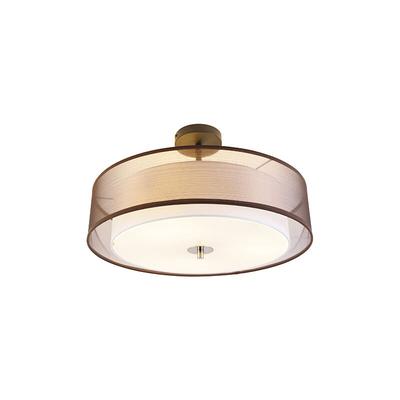 Moderne Deckenleuchte braun mit weiß 50 cm 3 Lichter - Drum Duo Image