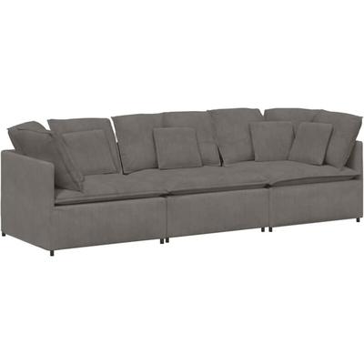 Modulares Sofa mit Kissen Cordstoff Hellgrau Vidaxl Image