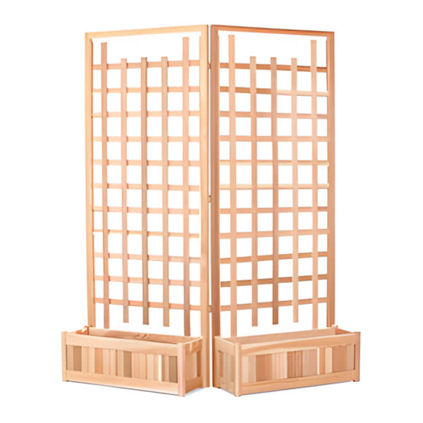 All Things Cedar Twin 32-Inch Planter Box and Trellis