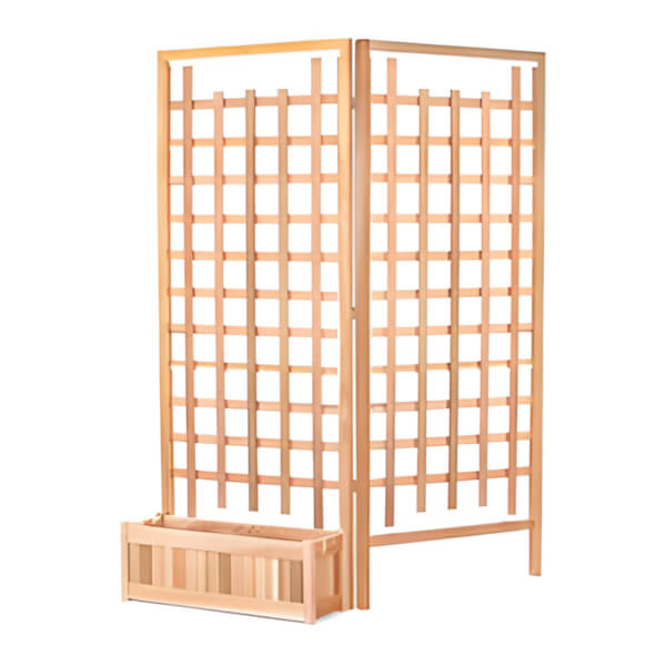 All Things Cedar 32-Inch Planter Box and Trellis Privacy Screens
