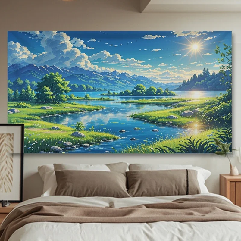 Miyazaki Hayao Anime Cartoon Gedruckt Wandteppich Hause Eingerichtet Schlafzimmer Szene Wandteppich Hängen Raum Dekoration Party Banner Image
