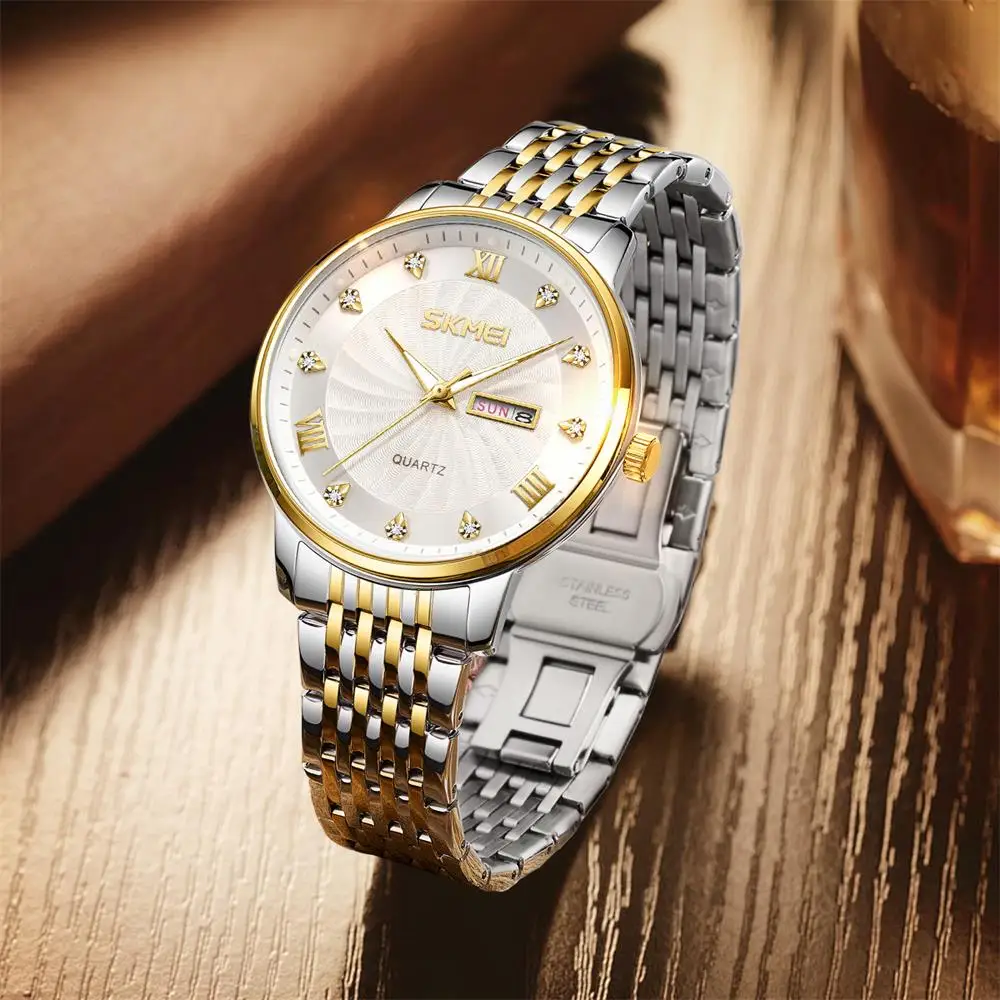 SKEMI Business Quarz Armbanduhren Herren Neue Stil Luxus Uhr Männer Edelstahl Armband Uhren Tme Datum Uhr Image