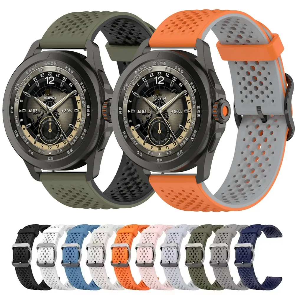Silikonarmband für Xiaomi Watch S4 S3 S2 S1 Bequemes Band Huawei Watch GT5/GT4 46 mm Galaxy Watch 7 6 5 4 Garmin Vivoactive 6 5 Image