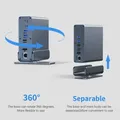 Docking station USB C 15 in 1 Hub verticale 4K HD con triplo monitor RJ45 1000M, USB 3.0/2.0, PD 3.0, SD/TF, audio 3.5 per PC portatile
