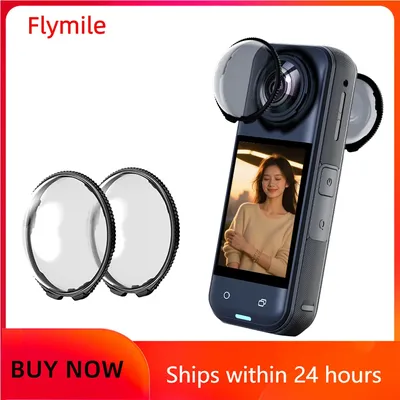Flymile X5 Premium-Glaslinsenschutz für Insta360 X5 Kamerazubehör HD Optical Transparency Lens Kratzfester Schutz