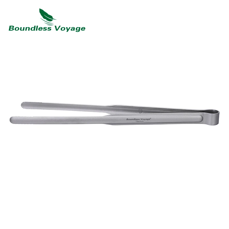 Boundless Voyage Titan-Grillzange, ultraleichter Lebensmittelclip, hitzebeständige und rostfreie Titan-Grillzange Ti1014T Image