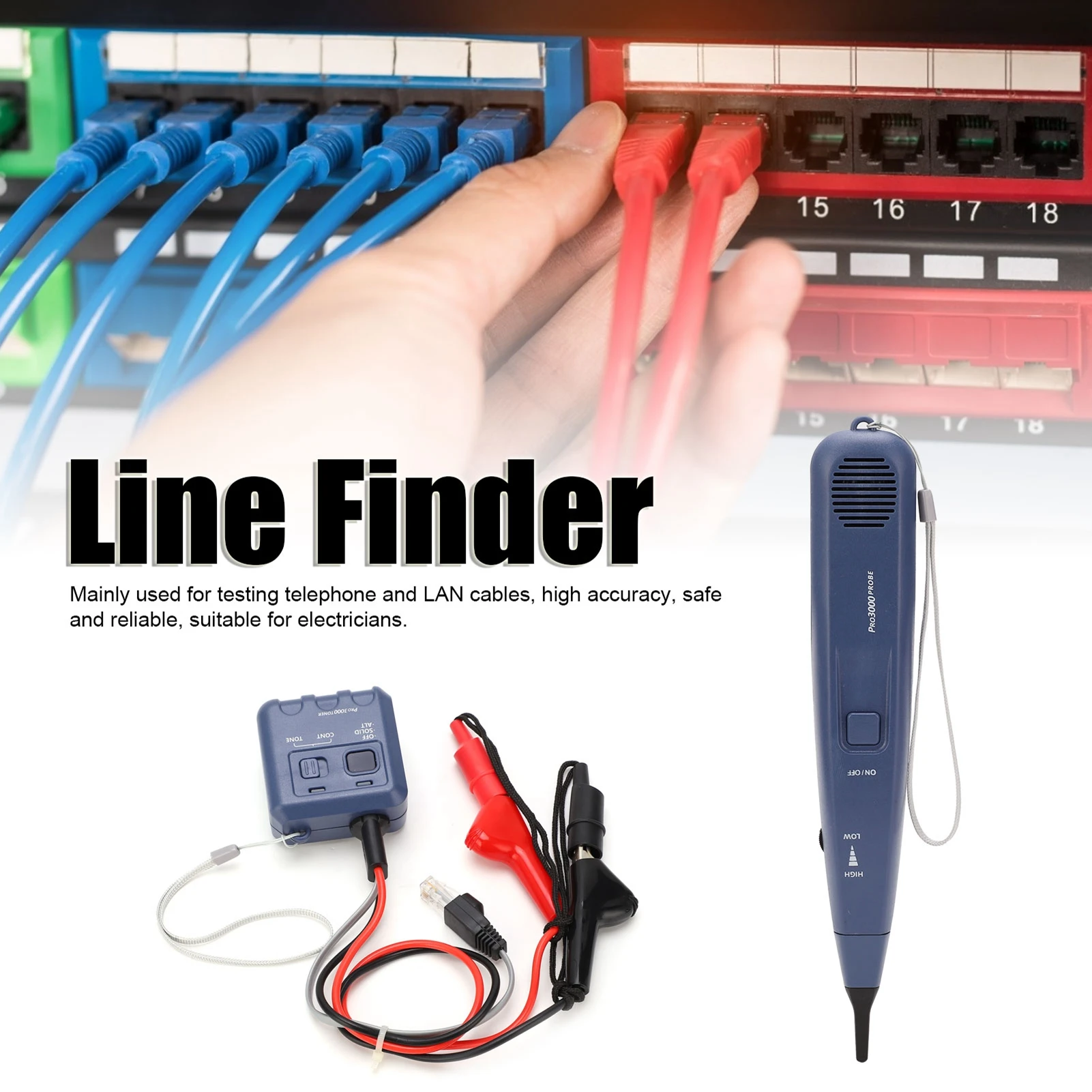 Kabel Locator Netzwerk Kabel Tester Handheld Telefon Linie Finder Audio Generator Kabel Detektor Locator Telefon Linie Toner Image