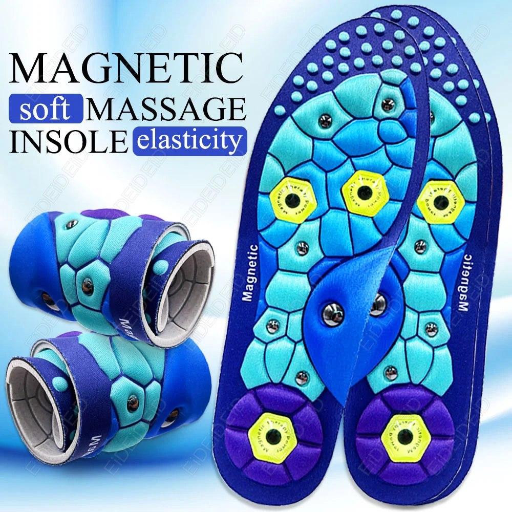 Neue Therapie Einlegesohlen Massage Medizinische Magnetische Fuß Orthopädische Schuhe Einsätze Akupressur Einlegesohle Anti-müdigkeit Gesundheit Pflege Schuh Pads Image