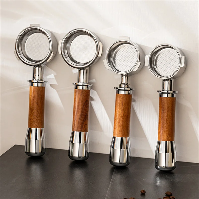 304 Edelstahl 3Ears 51mm Kaffee-Siebträger ohne Boden mit 2-Tassen-Filterkorb für Delonghi EC680 EC685 Espressomaschine Image