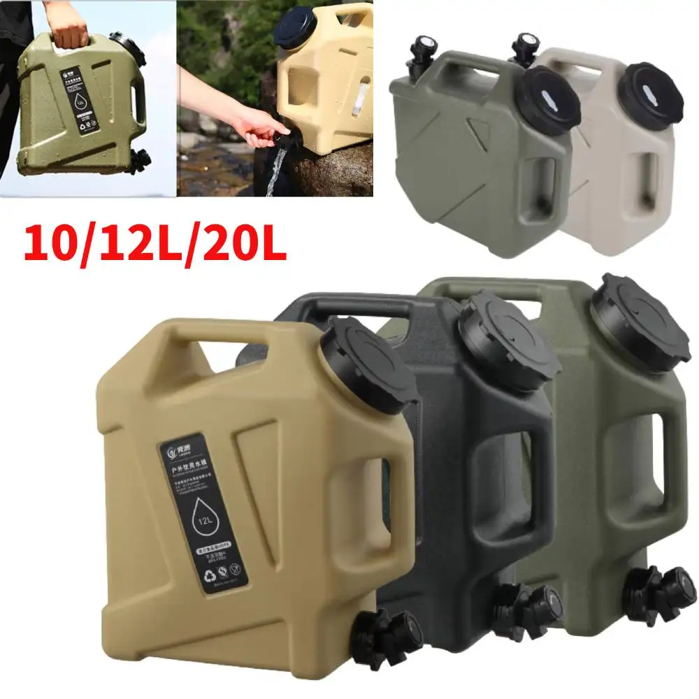 10/12L Camping Wasser Behälter Outdoor Wasser Eimer Große Kapazität Tragbare Wasser Tasche Abnehmbare Wasserhahn Picknick Stick Wasser Tank Image