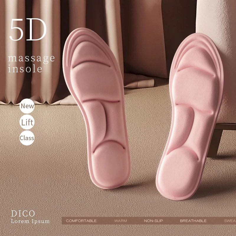 5D Memory Foam Sport Einlegesohlen Für Schuhe Frauen Männer Flache Füße Arch Support Massage Fußpflege Pads Image