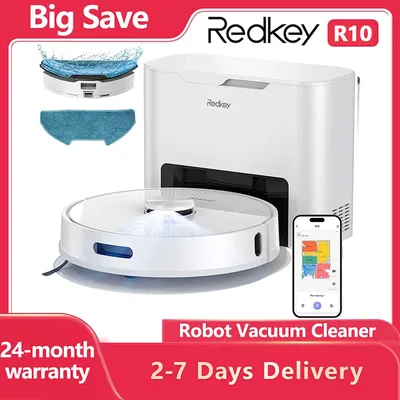 Redkey R10 Roboter-Staubsauger, 2-in-1, automatischer Staubsauger, Wischfunktion, LiDAR-Navigation, starke 4000 Pa Saugleistung, 4 l Staubbeutel Image