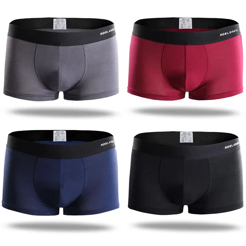 5 Stück Herren-Slips: Dünn und atmungsaktiv, Frühlings-/Sommer-Boxershorts, bequeme, einfarbige mittelhohe Boxershorts, Jungen-Jugendhosen Image