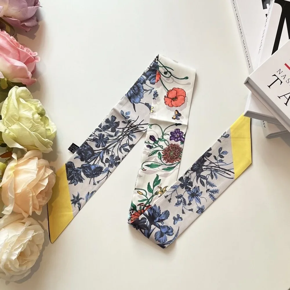 Modische Zweige, Blumen-Orchideen-Schal, Bandana, Kopftuch, Band, Stirnband, Haarschmuck, Geschenk, Handtaschen-Accessoire Image