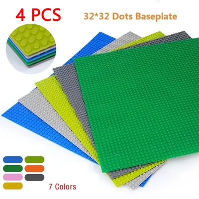 4 Stücke DIY Grundplatten 32x32 16x32 Punkte Klassische Grundplatten Blöcke Kunststoff Bausteine Montage Kompatibel Alle Marken Stadt Spielzeug Image