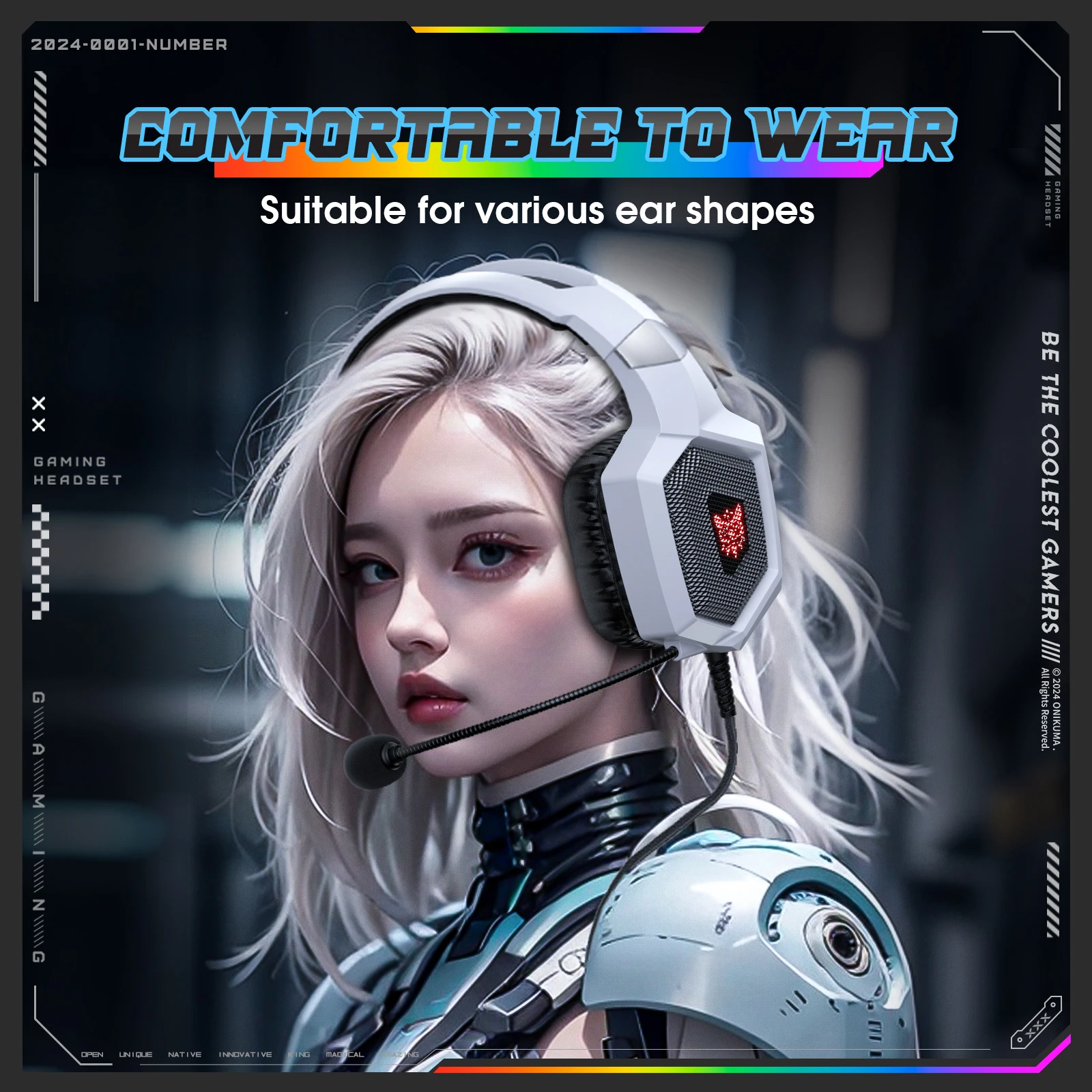 ONIKUMA K8 RGB Gaming Headset Gaming Kopfhörer Sowohl PC/Mobile/PS4 / XBOX/Nintendo-SW