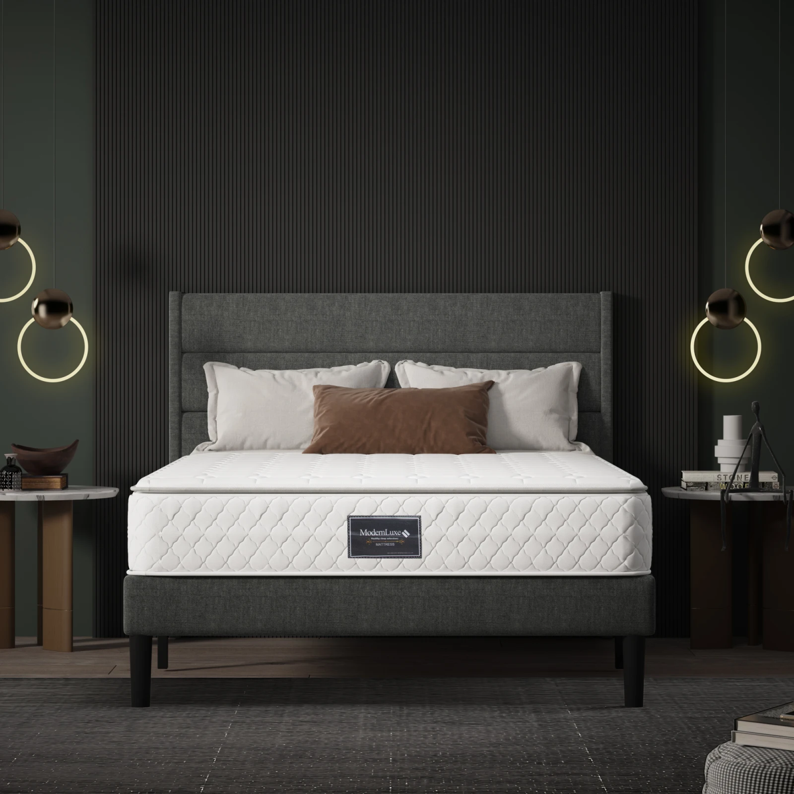 Rosahqnda 140 x 200 cm Spring Mattress, Breathable Foam, Hardness H3, Double Cloth Polyester Cover, White