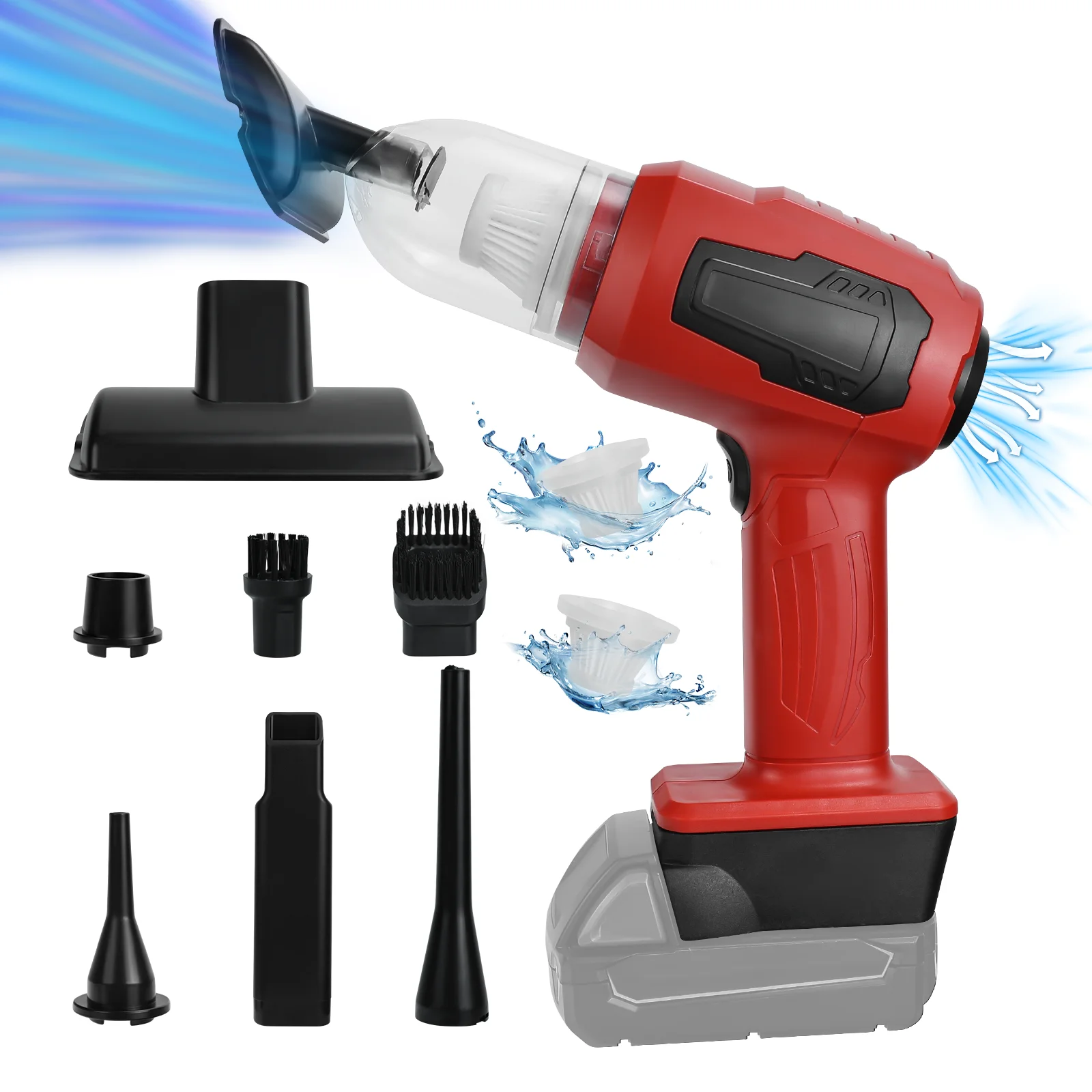 Kabelloser Mini-Staubsauger für Milwaukee 18V Akku 2-in-1 Handstaubsauger und Luftreiniger mit Mehrfachdüsen Image