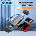 Elough Lettore di schede USB 3.0 5 in 1 Scheda di memoria SD/CF/TF Micro fotocamera reflex Tipo C Scheda di lettura USB per auto OTG a doppio scopo