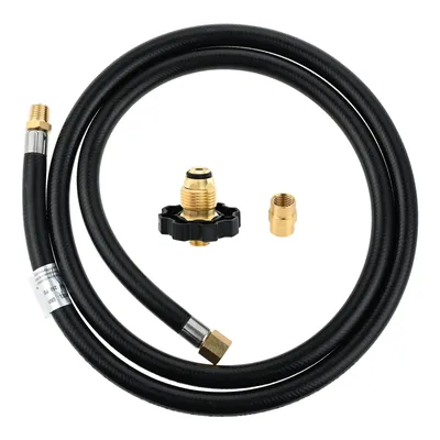 1/4’’ NPT Propane Extension Hose with Soft Nose POL Propane Gas Fitting & Propane Tank Adapters for Gas Grills Fryers Fire Pit