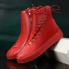 Trendige rote Herren-Turnschuhe, modische Schnür-Turnschuhe für Herren, hohe Freizeitschuhe, flache Hip-Hop-Designer-Schuhe für Herren, Chaussure Hommes