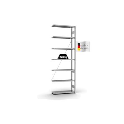 PROREGAL Fachbodenregal Stecksystem | Anbauregal | HxBxT 300x100x30cm | 7 Ebenen | Fachlast 220 kg | Einseitig nutzbar | Verzinkt Image