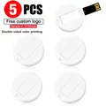 5 PZ/LOTTO Promozione Calda Mini Carta Rotonda USB Flash Drive Logo Personalizzato Gratuito Stampa Immagine 64GB Pendrive Card Nome Affari U Disco