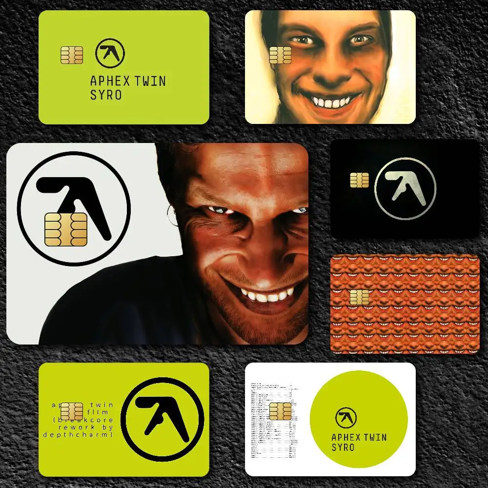 Band DJ A-Aphex T-Twin K Poster Film Haut Abdeckung Kreditkarte Aufkleber 4PCS Debit Front Dekoration Bank bus Pass Wasserdicht Image