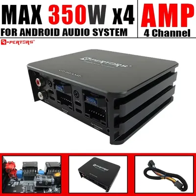 4-Channel Car Amplifier (350Wx4) 1400W Max Power for Large Display Android Devices Audio Subwoofers and Speakers Car Stereo AMP