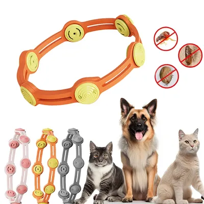 Pet Collar Anti Flea Mite Lice Insecticide Mosquito Outdoor Adjustable Flea Collar Cat Accessories Pet Protection Deworming Ring