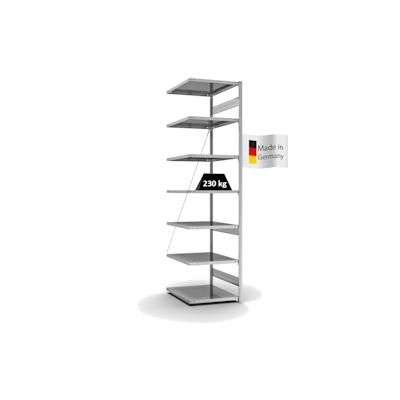 PROREGAL Fachbodenregal Stecksystem | Anbauregal | HxBxT 300x75x80cm | 7 Ebenen | Fachlast 230 kg | Einseitig nutzbar | Verzinkt Image