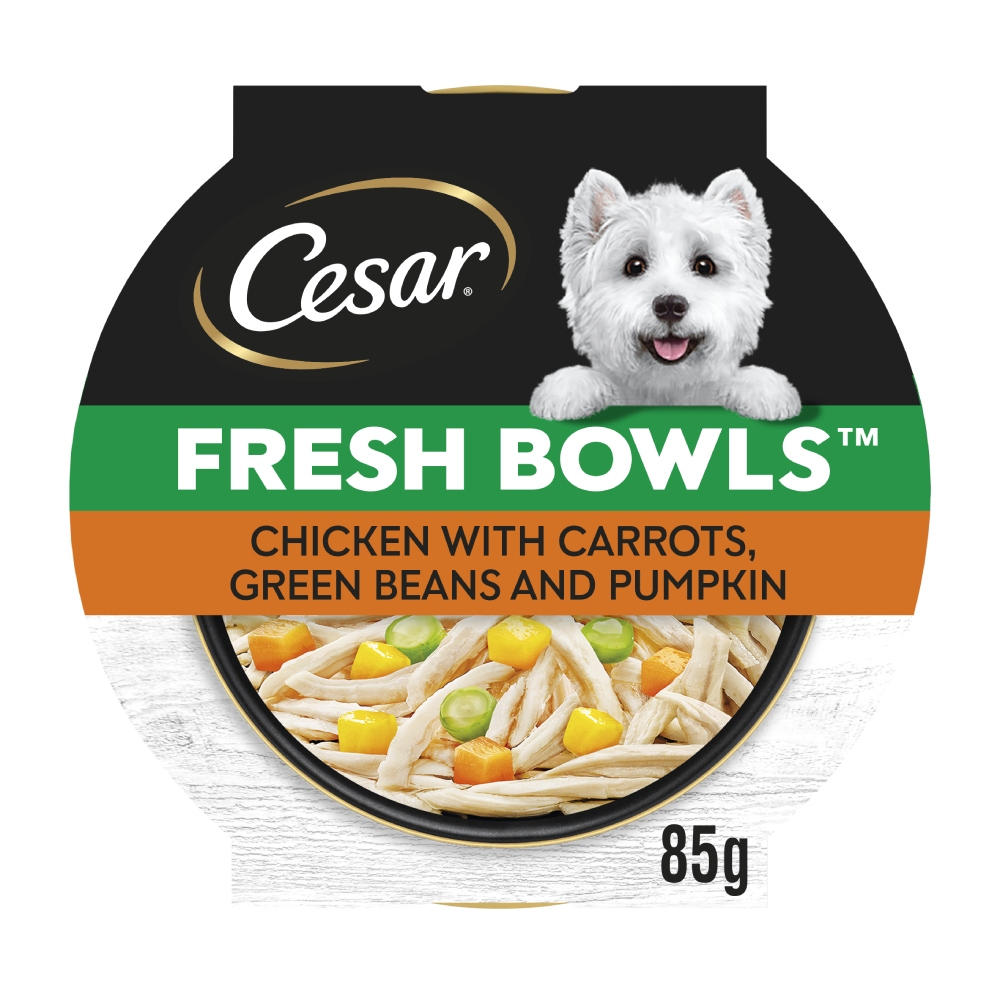 10x85g Duck with Red Rice Carrots & Purple Potatoes Gravy Fresh Bowls Cesar Wet Dog Food