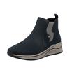 Chelseaboots RIEKER, Damen, Gr. 37, blau (nachtblau), Nubuklederimitat, Elastischer Einsatz, sportlich, Schuhe, Boots, Stiefelette, High Top Sneaker, Keilboots mit Stretcheinsatz