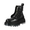 Schnürstiefelette BUFFALO "Buffalo Stiefelette Leder", Damen, Gr. 39, schwarz, Leder, casual, Schuhe