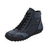 Schnürboots REMONTE, Damen, Gr. 45, blau (nachtblau, blau), Leder, Lederimitat, casual, Schuhe, Winterboots, Stiefelette, Boots mit wasserabweisender TEX-Membran