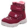Winterboots SUPERFIT "HUSKY1 WMS: mittel", Kinder, Gr. 30, rot (dunkelrot, rosa schneeflocken), Textil, casual, Schuhe, Snowboots mit wasserdichtem GORE TEX, Größenschablone zum Download