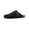 Pantolette GEOX "Geox Pantoletten Nubukleder", Herren, Gr. 41, schwarz, Nubukleder, casual, Schuhe