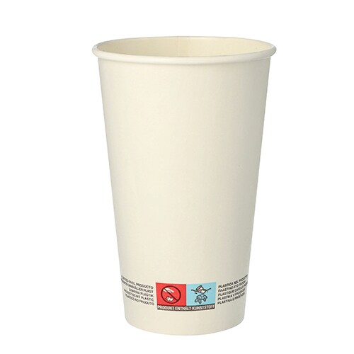 Papstar 50 Trinkbecher, Pappe 0,4 l Ø 9 cm · 13,9 cm weiss