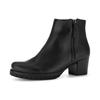 Stiefelette GABOR "ATHEN", Damen, Gr. 44, schwarz, Glattleder, unifarben, Basic, Schuhe, Blockabsatz, Ankleboots mit Zierreißverschluß