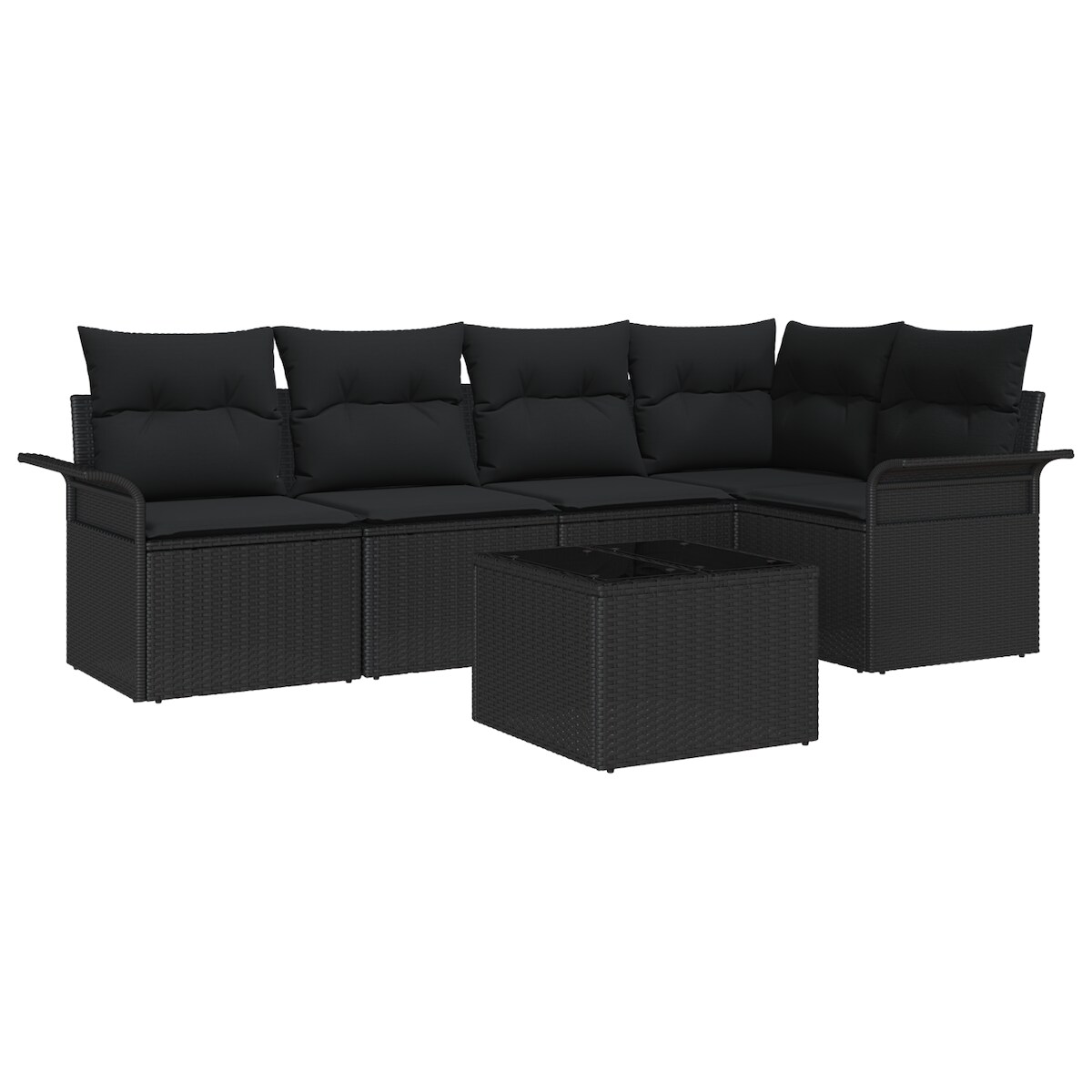 vidaXL 6-teiliges Garten-Sofaset mit Kissen in Beige aus Poly-Rattan Image