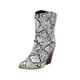 Generisch High Heels Ankle Boots Block Heel Cowboy Boots Women's Leather Western Boots Pointed Toe Half Boots Colourful Riding Boots Long Shaft Slip On Boots Elegant PU Earth Boots, gray, 6 UK