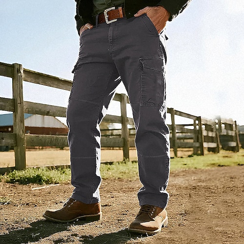 Herren Cargo-Hosen Hose Wanderhose Knöpfe Mehrere Taschen Einfach tragbar Outdoor Täglich Campen und Wandern Mode Klassisch Schwarz Armeegrün Image