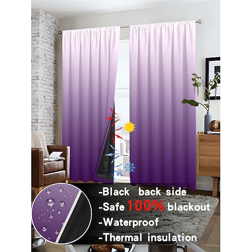 Vorhangvorhänge 2025, neue 3D-gedruckte Verdunkelungsvorhänge, vollständige Lichtblockierung mit beschichteter Rückseite, moderne Fenstervorhänge für Schlafzimmer oder Wohnzimmer Image