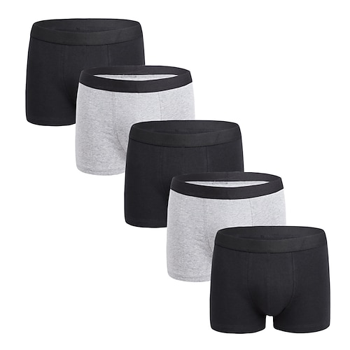 Herren 5er-Pack Boxerslips Unterwäsche Basic Slips Boxershorts Baumwolle Bequem Einfarbig Mittlere Taille 5 Pack-A 5 Pack-B Image