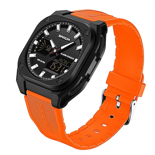 Sanda 6268 sport elektronische uhr männer multifunktions outdoor studenten armbanduhr wecker wasserdicht leuchtende digitale uhren Image