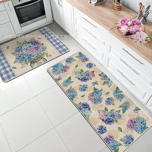 Lange Küchenmatte der Sonnenblumen-Serie – rutschfester, schmutzabweisender und saugfähiger Teppich für den Eingangsbereich Heimgebrauch Image