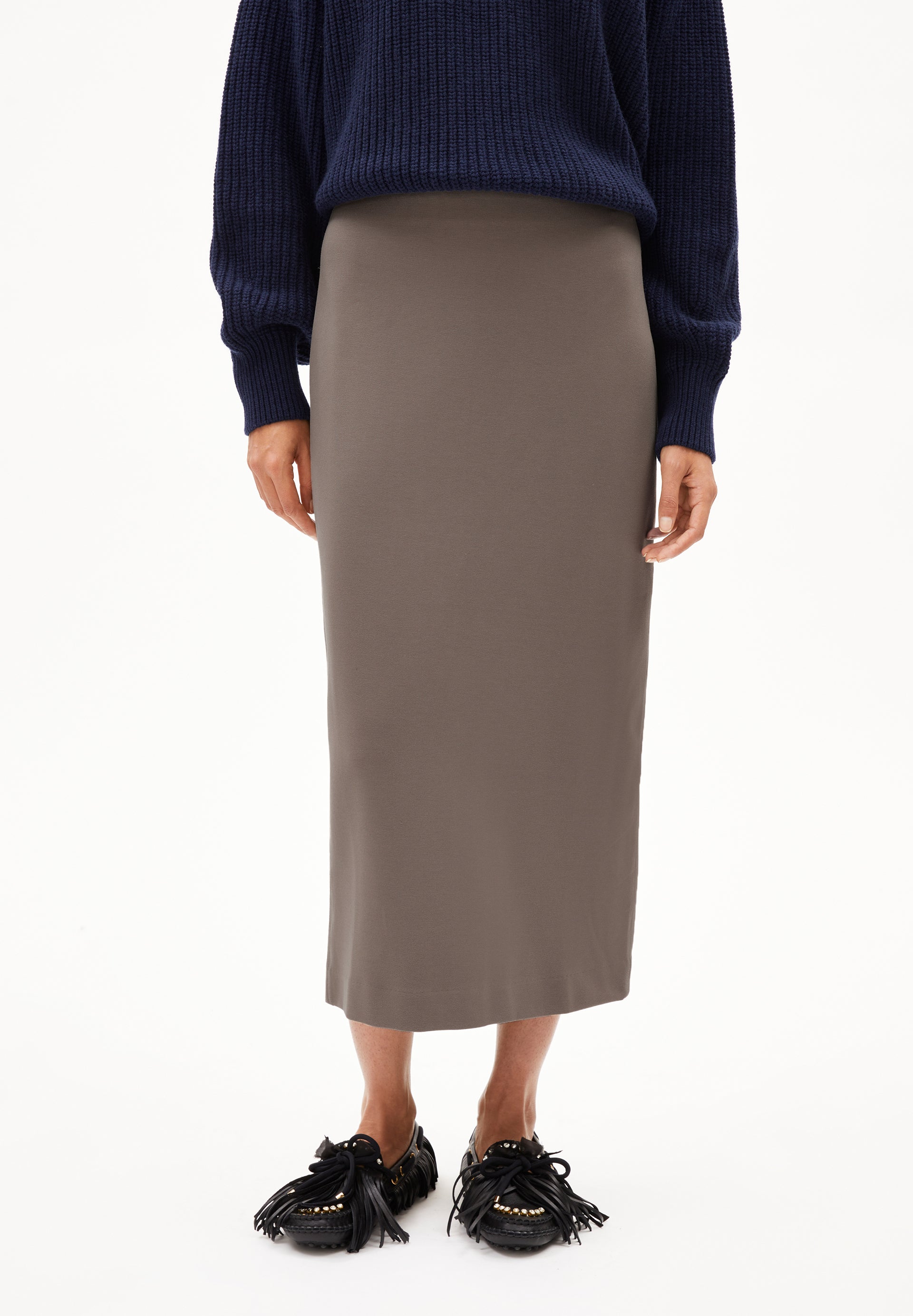 PATINAA SKIRT | Jerseyrock aus LENZING™ ECOVERO™ Viskose Mix - braun (M) Image