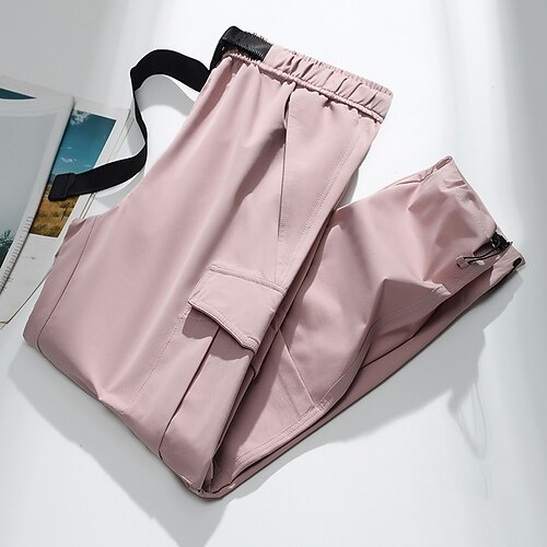 Herren Cargohosen Wanderhosen Regenhose zum Wandern Wasserdichte Hosen Frühling Winter Herbst Außen Normale Passform Wasserdicht Winddicht Unterteile Tasche Dunkelgrau Schwarz Camping / Wandern Laufen Image